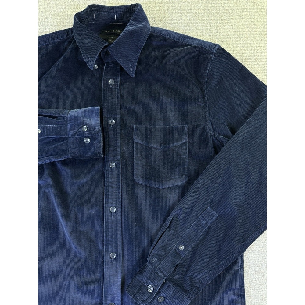 Banana Republic Lightweight Dark Navy Corduroy Long Sleeve Button Up Shirt